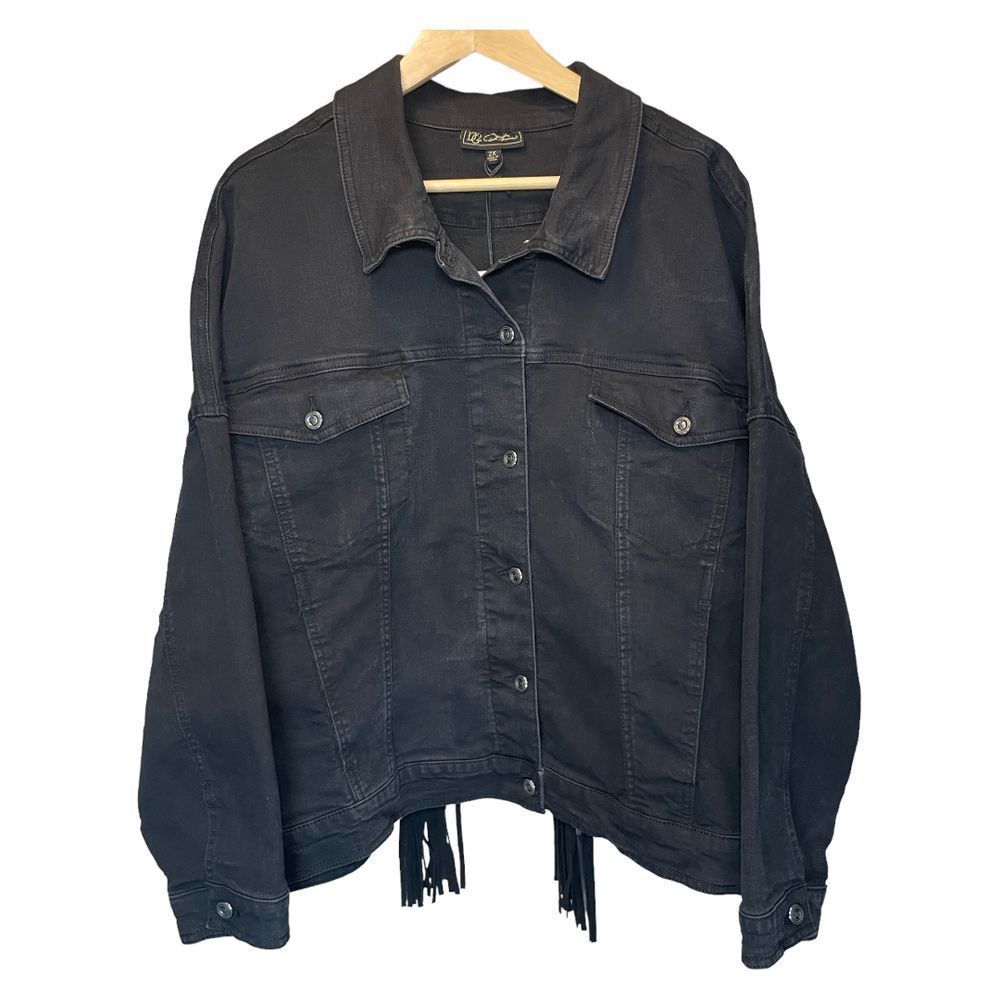 D2 Cropped Fringe Denim Jacket 2X